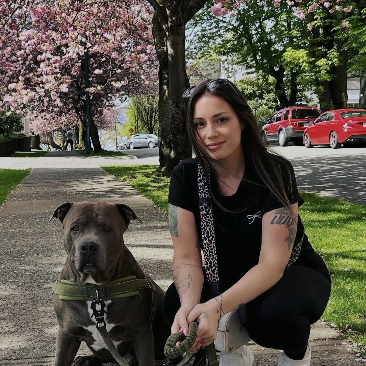 Leah with her dog in Vancouver